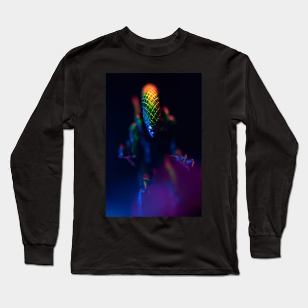 Grid Alien in the Shadows Long Sleeve T-Shirt by Mikes Monsters